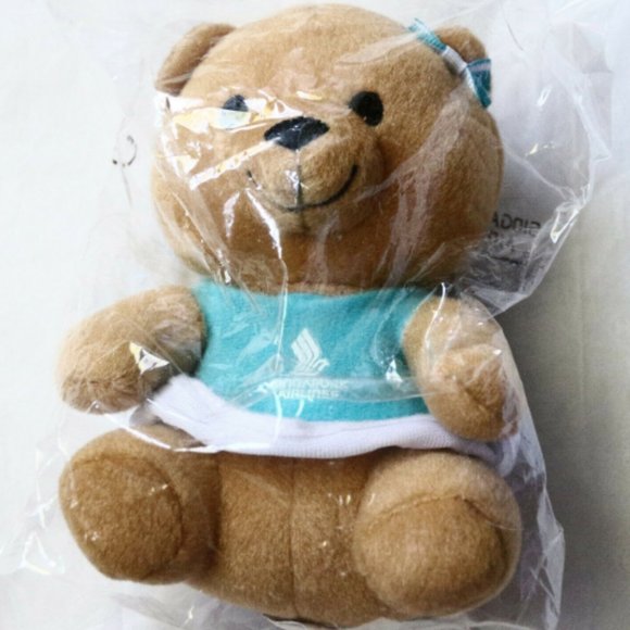 Singapore Airlines Blue Teddy Bear Stuffed Toy - Picture 1 of 1